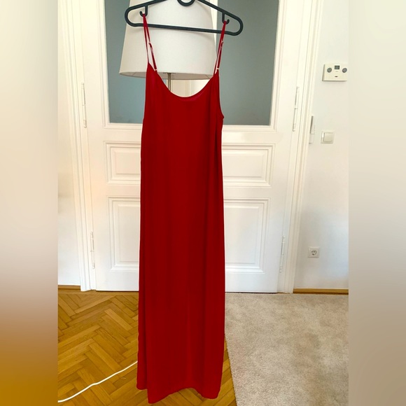 J Crew dark red maxi slip dress L EUC like new condition - Picture 4 of 12